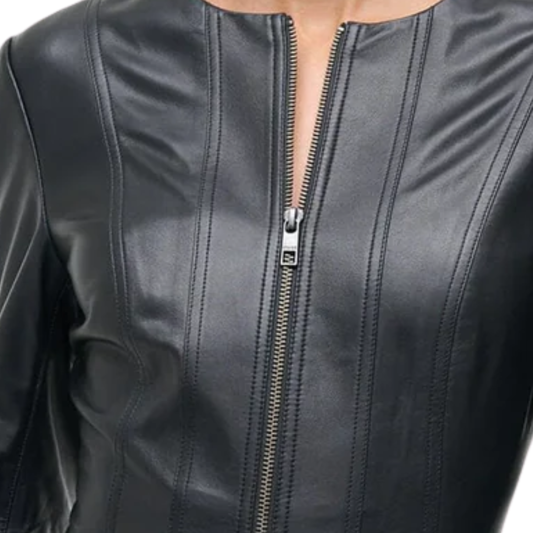 Wells Leather Jacket in Black