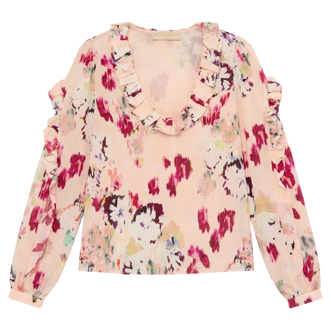 Marguerite Silk Blouse in Summer Garden