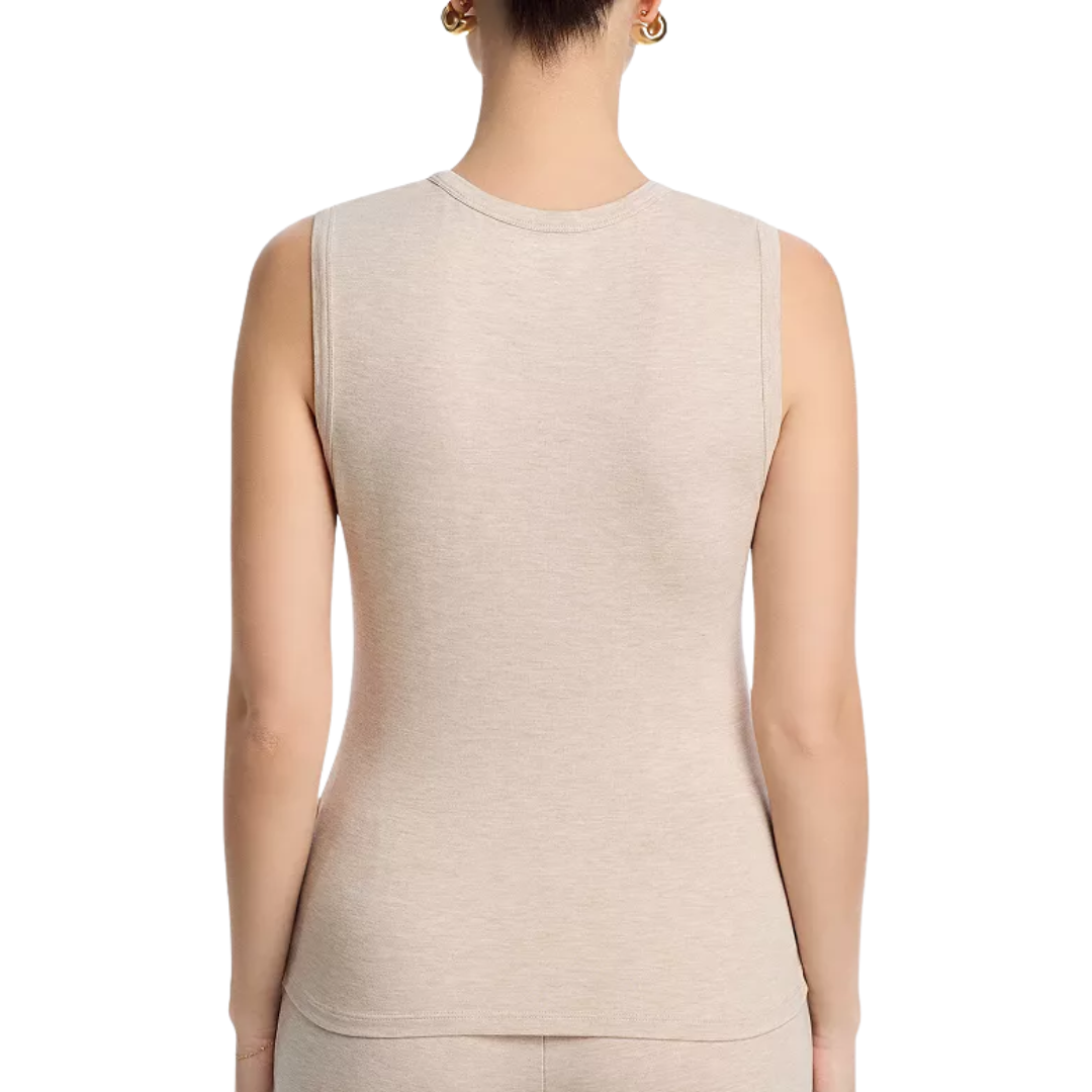 Soft Touch Tank V-Neck Tank in Ecru Chine