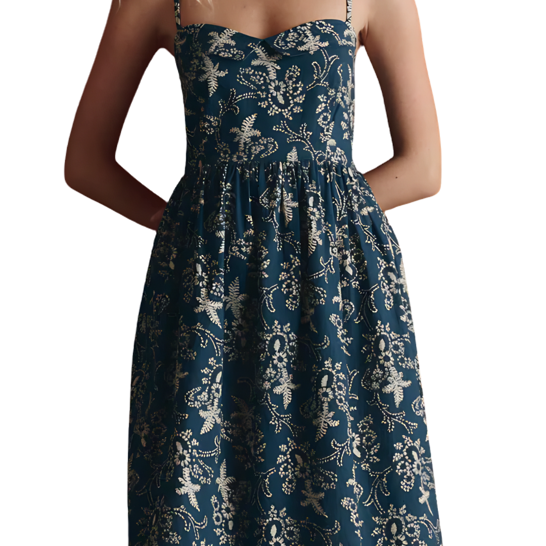 The Verse Dress in Indigo Bandana