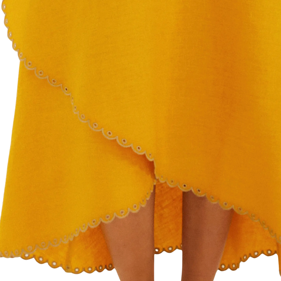 Bananas Maxi Wrap Dress in Yellow