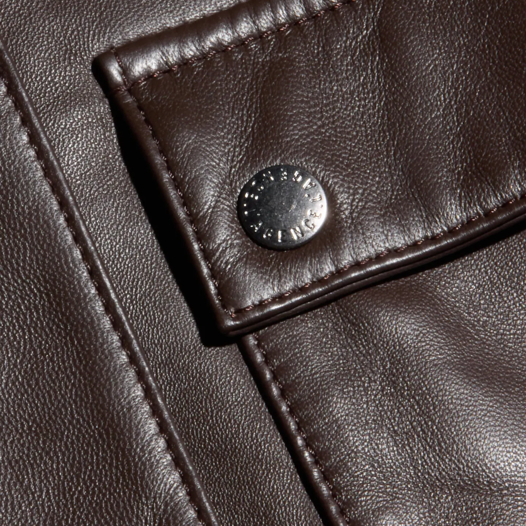 Clotilde Leather Jacket in Brunette