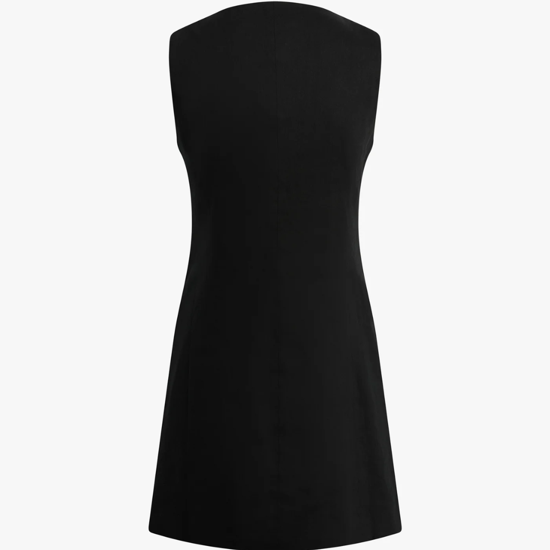 The Cece Linen Dress in Black
