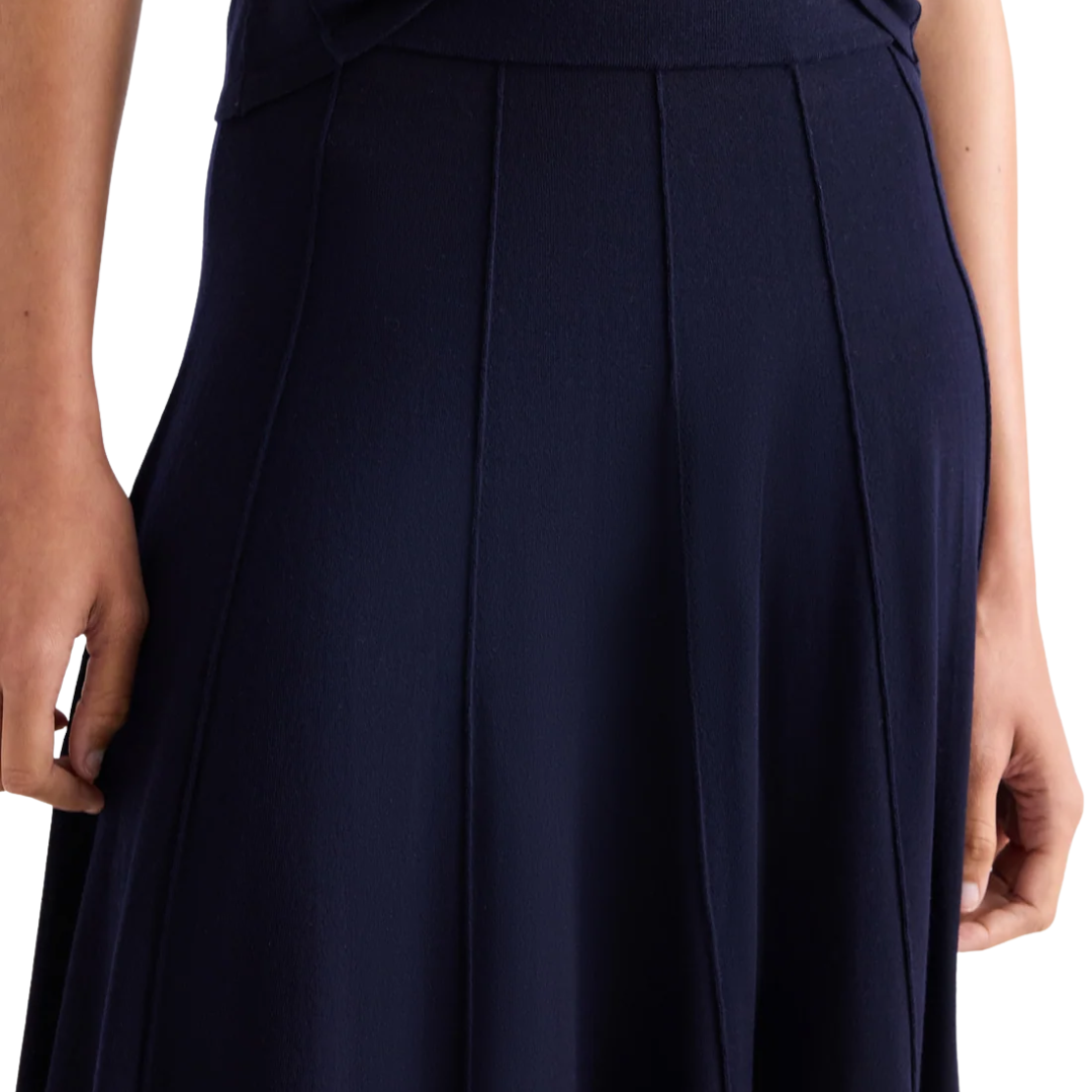 Seamed Maxi Skirt in Blue Nights
