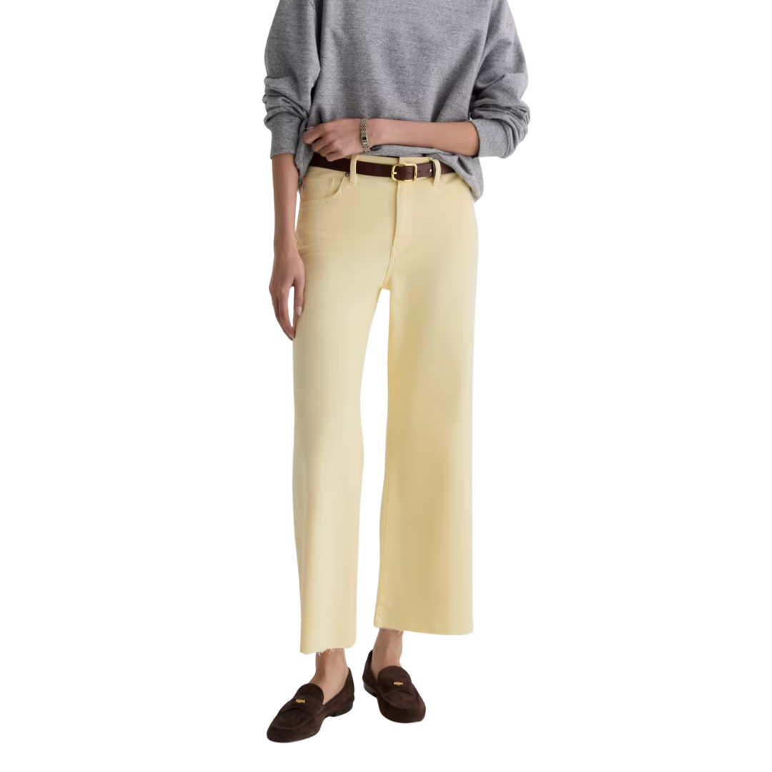 Saige Wide Leg Crop Jean in Sunlight Yellow
