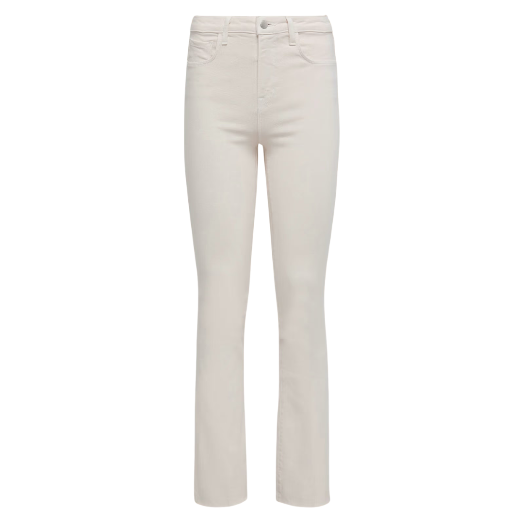 Kendra Cropped Flare Jean in Vintage White