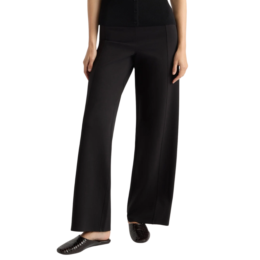 Anh Wide-Leg Ponte Stretch Pant in Black