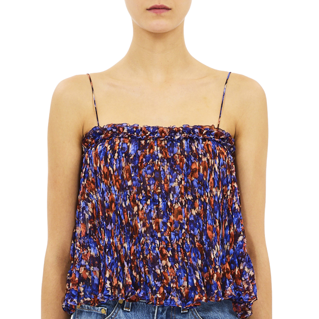 Florian Silk Tank Top in Violet