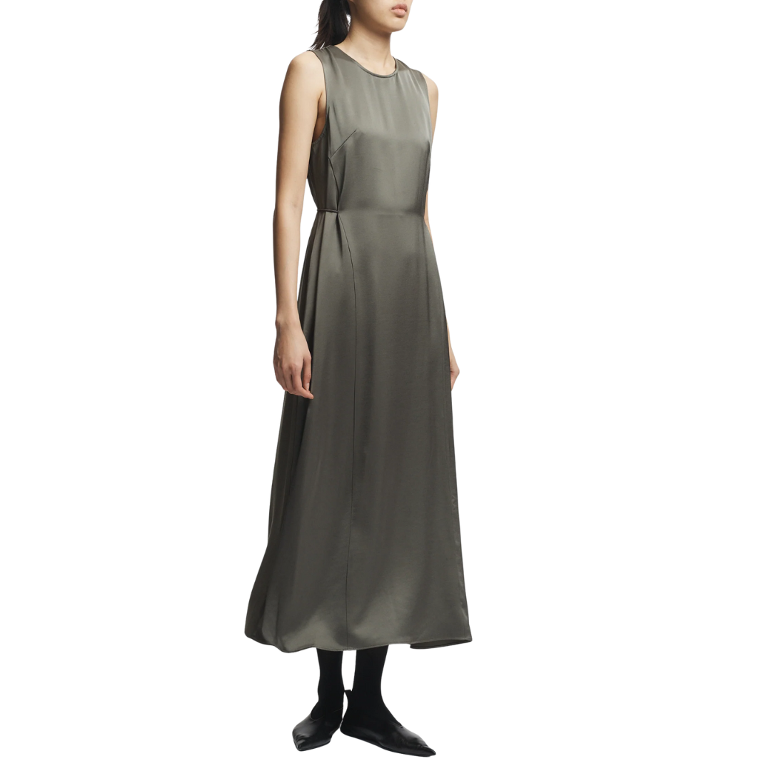 Grant Charmeuse Maxi Dress in Dusty Olive
