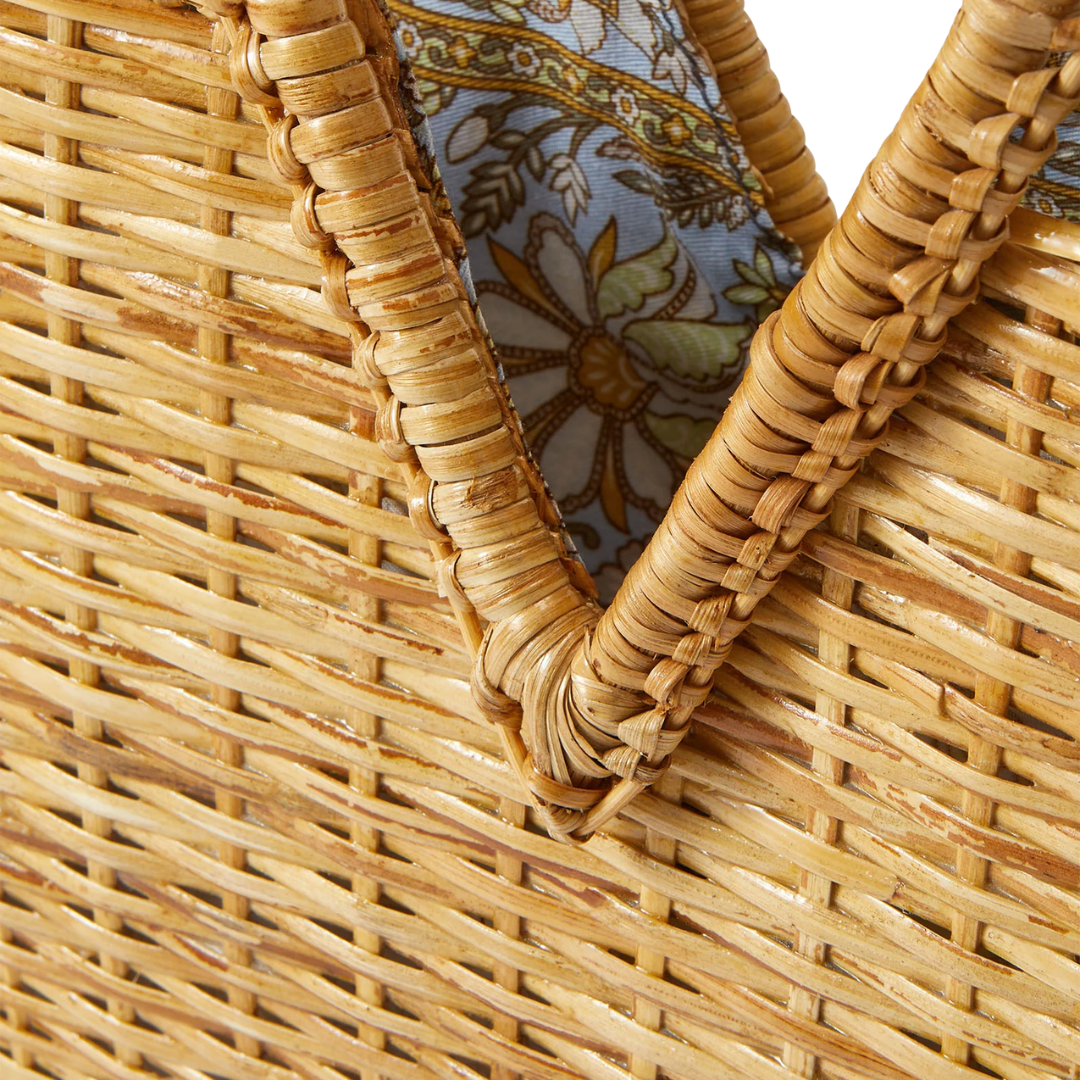 Vesper Basket Tote in Natural Wicker