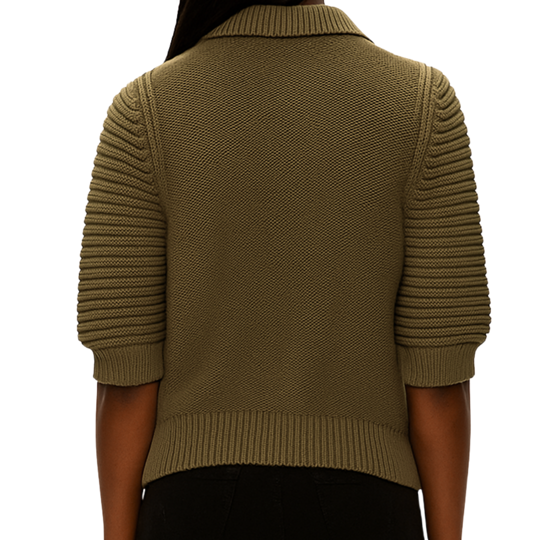 Marley Collared Popover in Olive