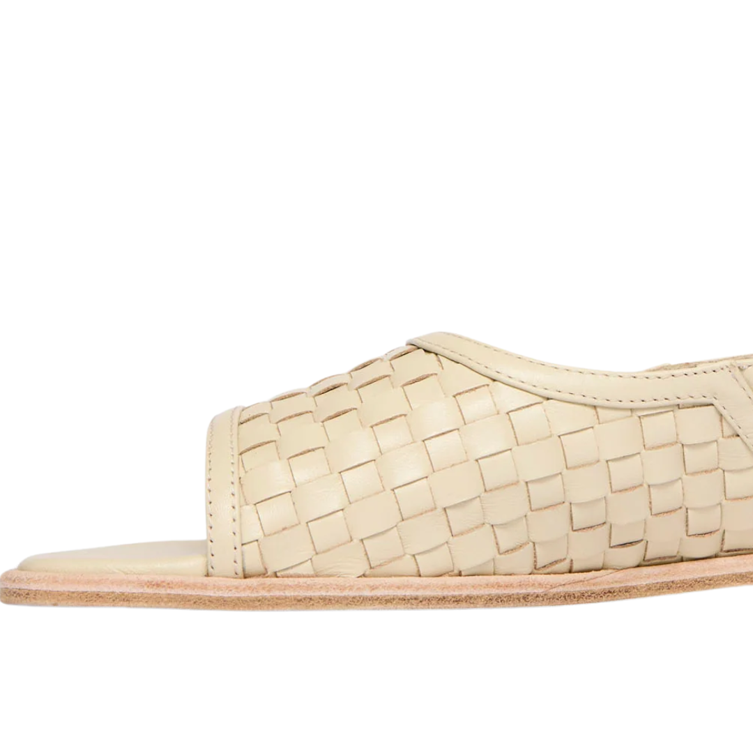 Carmen Slingback Sandal in Vanilla Woven Calf