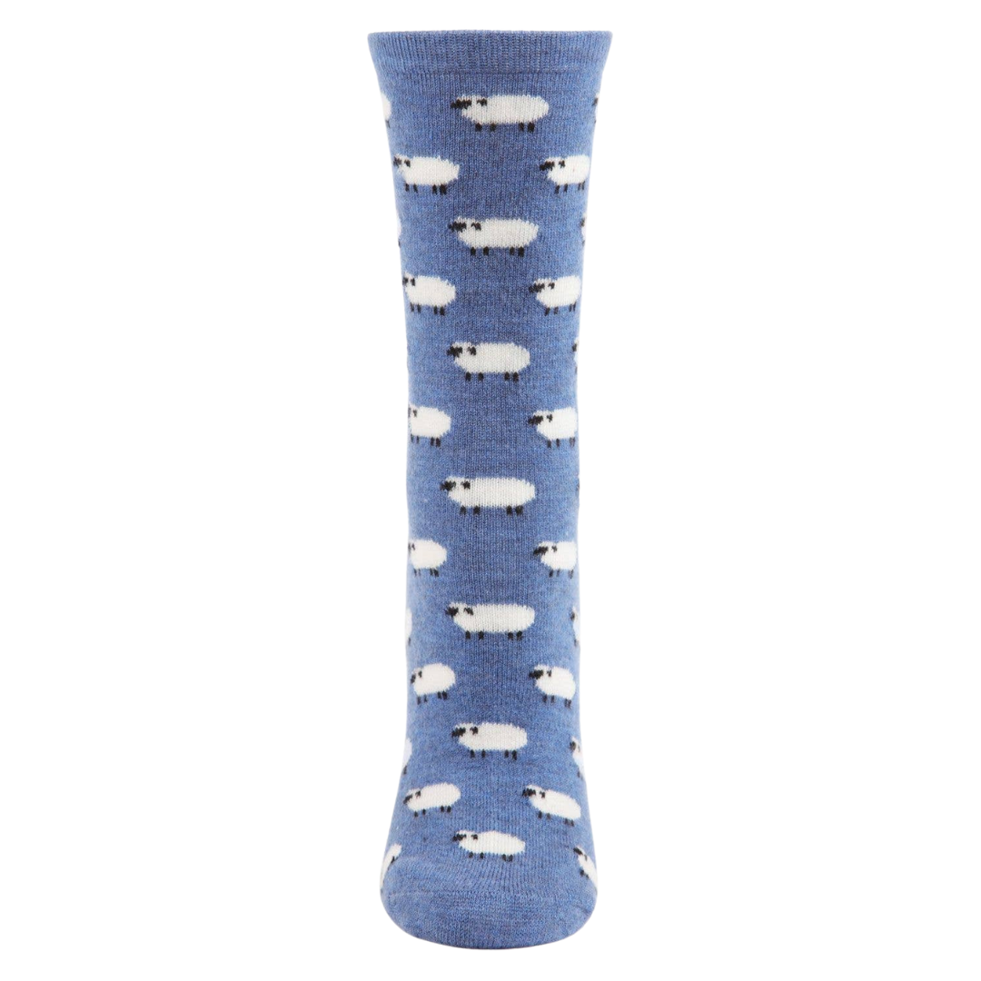 Sheep Cashmere Blend Socks in Light Denim Heather