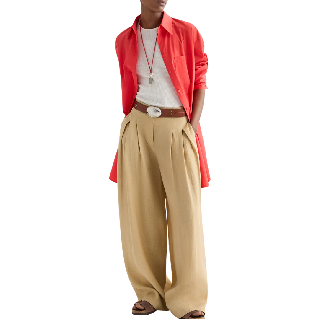 Big Joe Shirt Dress in Tomato
