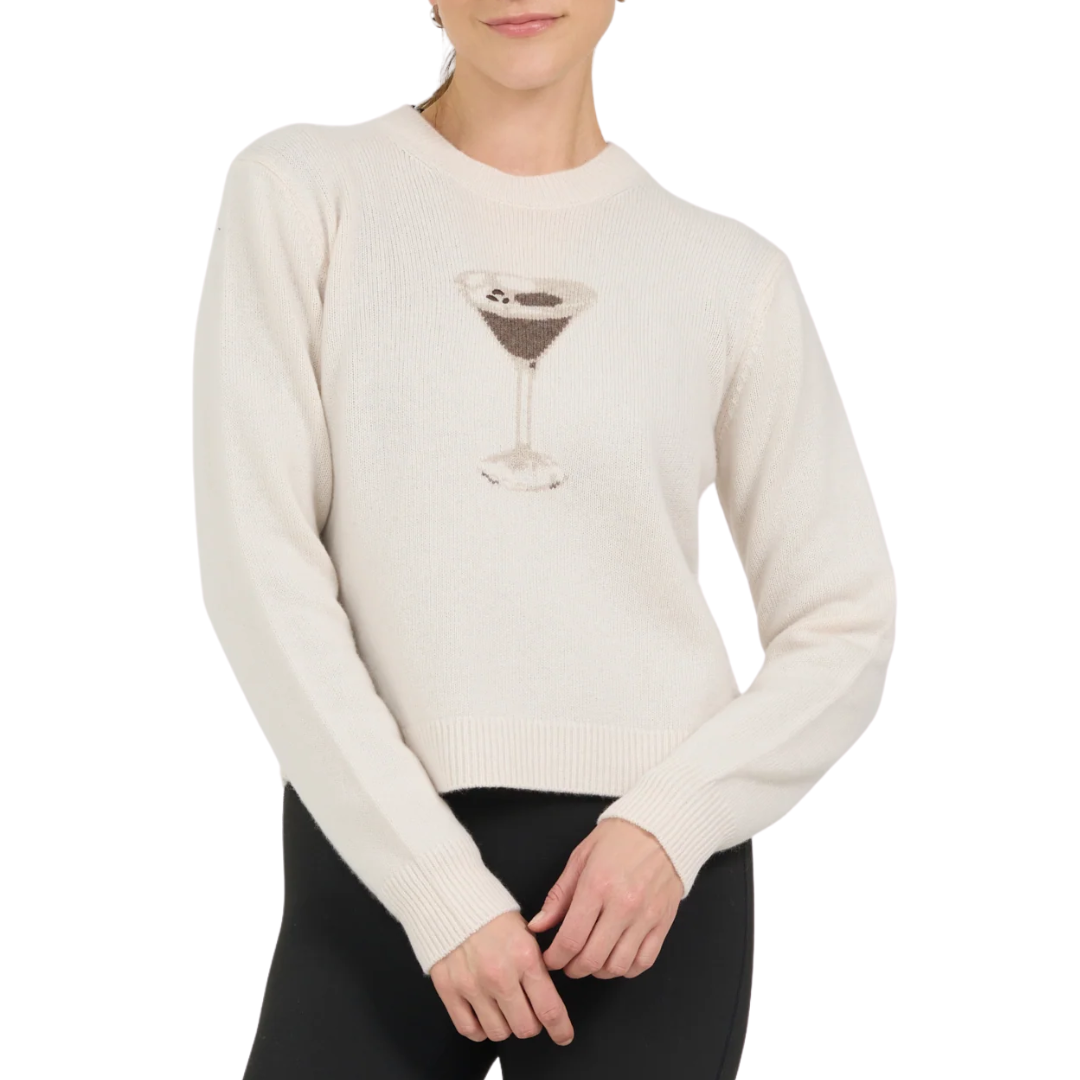 Martini Time Crewneck in Ivory Combo