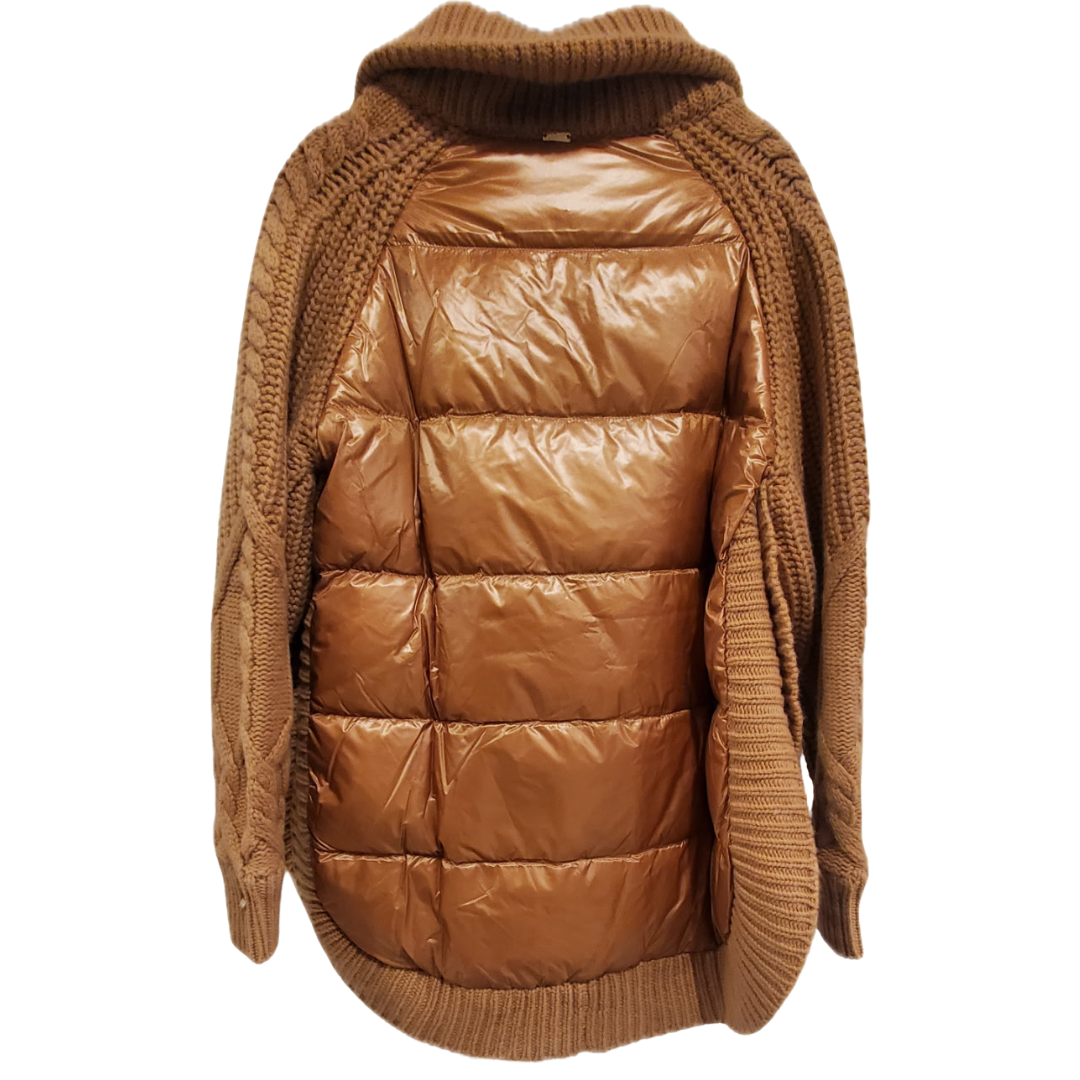 Cob Stitch Long Cardigan in Camel