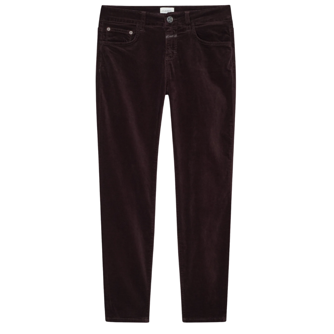 Baker Skinny Velvet Pants 34" in Cinder Brown