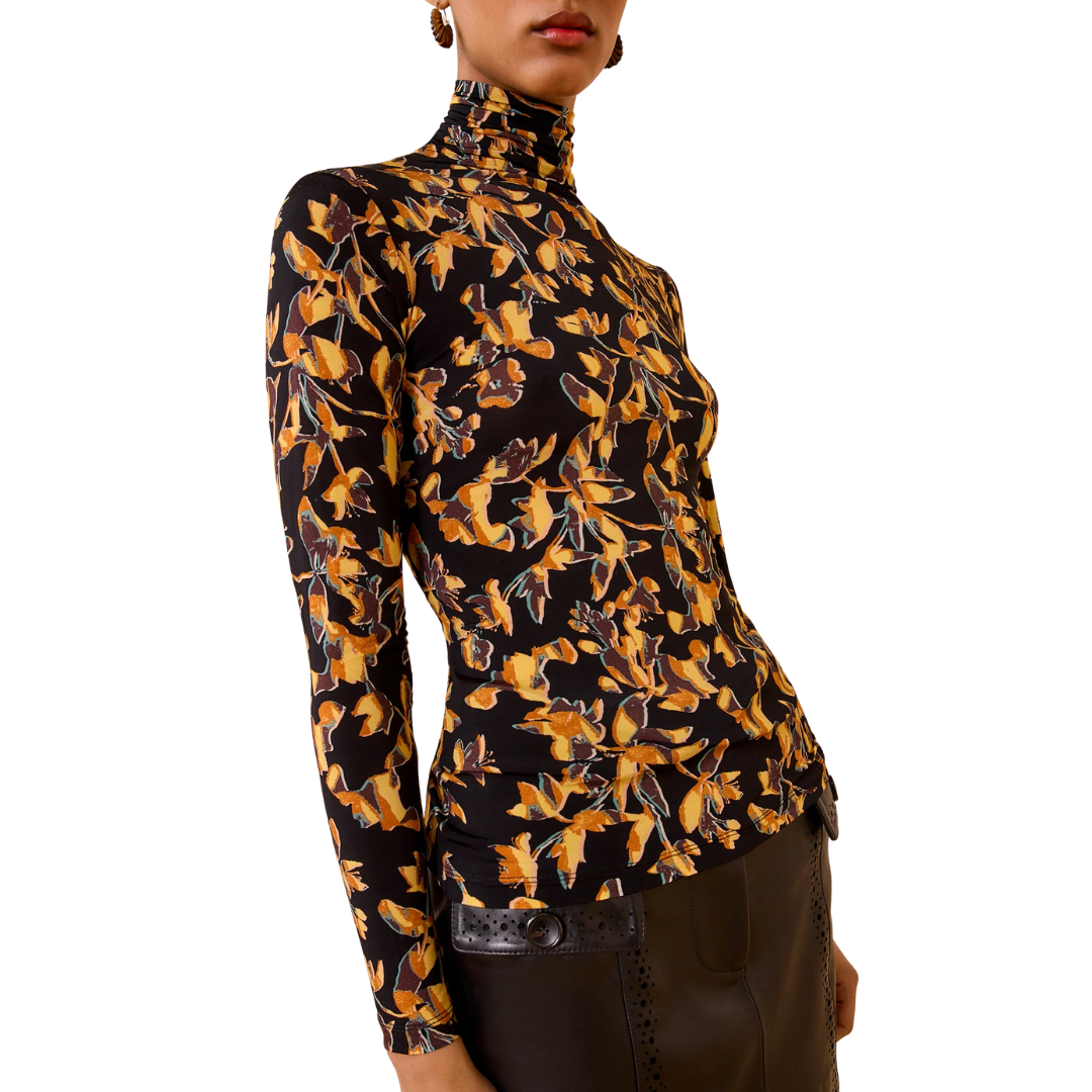 Aurelia Jersey Long Sleeve Turtleneck in Solaris