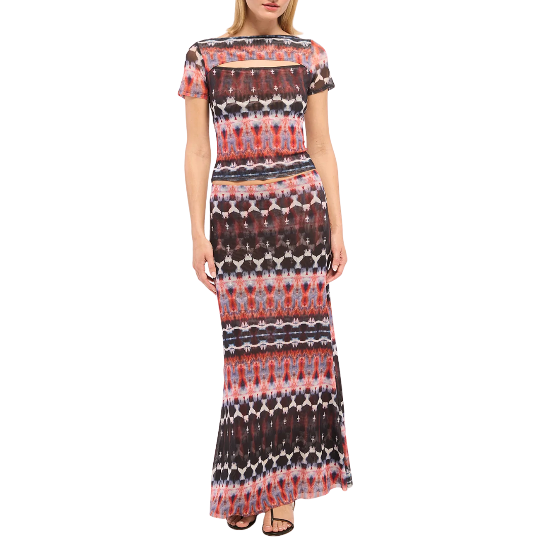 Owen Skirt in Fragmented Stripe