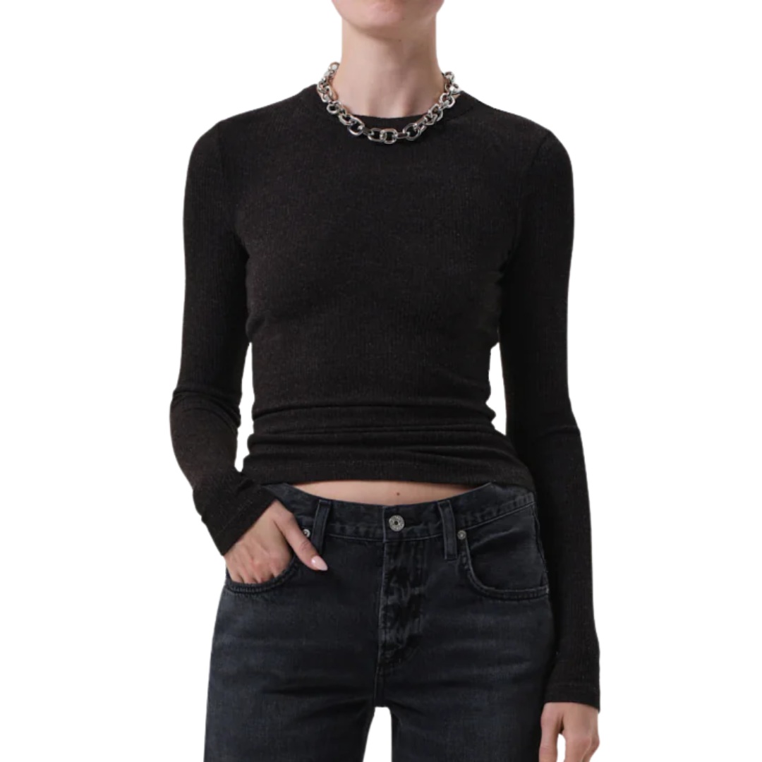 Bina Crewneck in Heather Brown