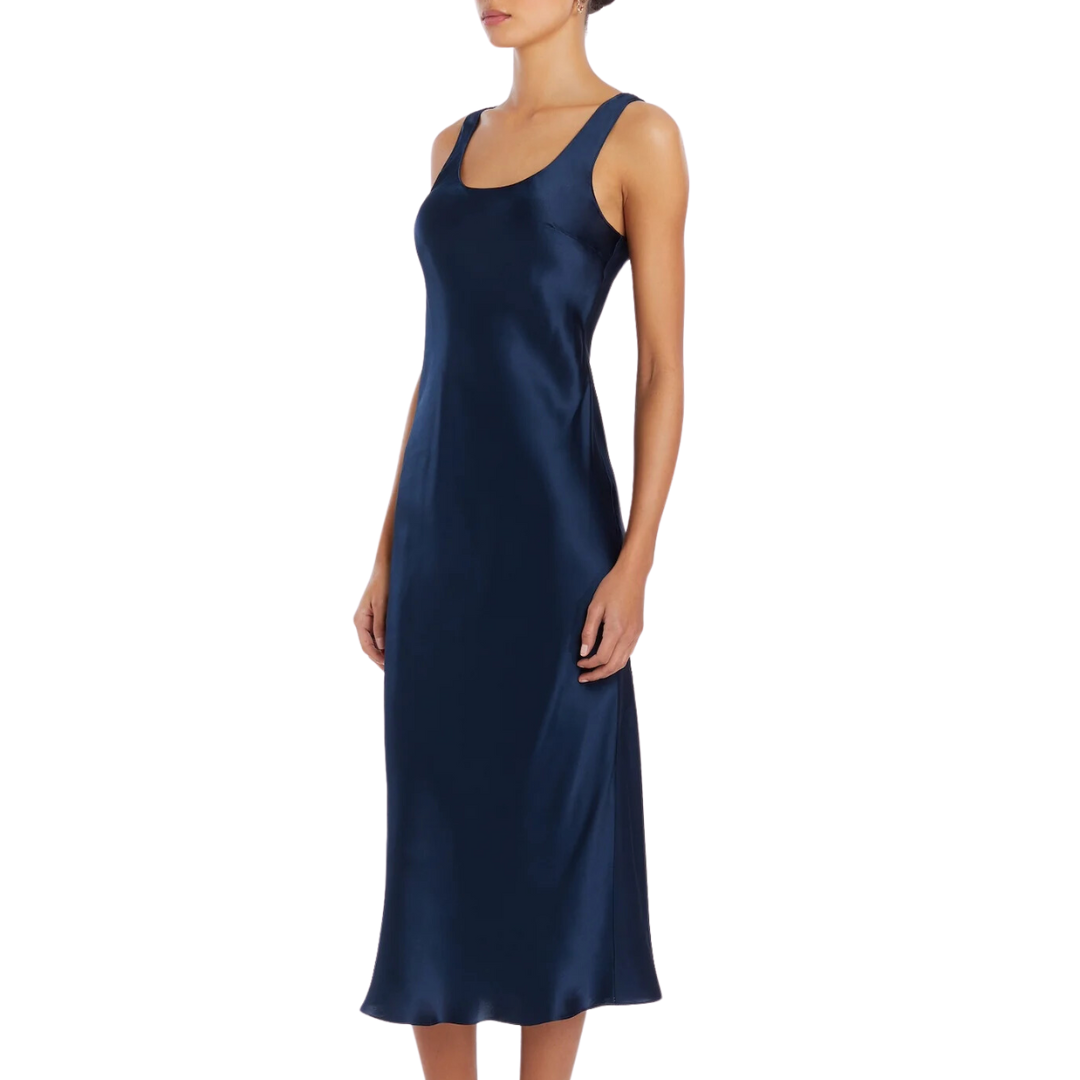 Sydney Silk Dress in Ink