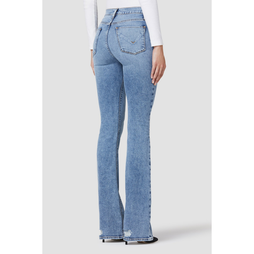 Barbara High-Rise Flare Jean in Pure Shore