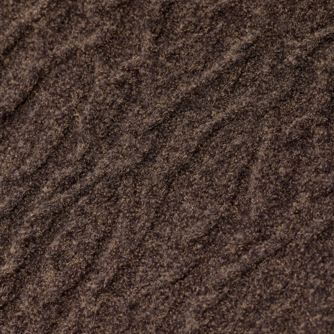 Cable Knit Cardigan in Mahogany Brown