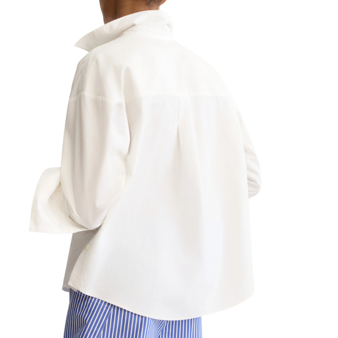 Watts Side Button Shirt in White