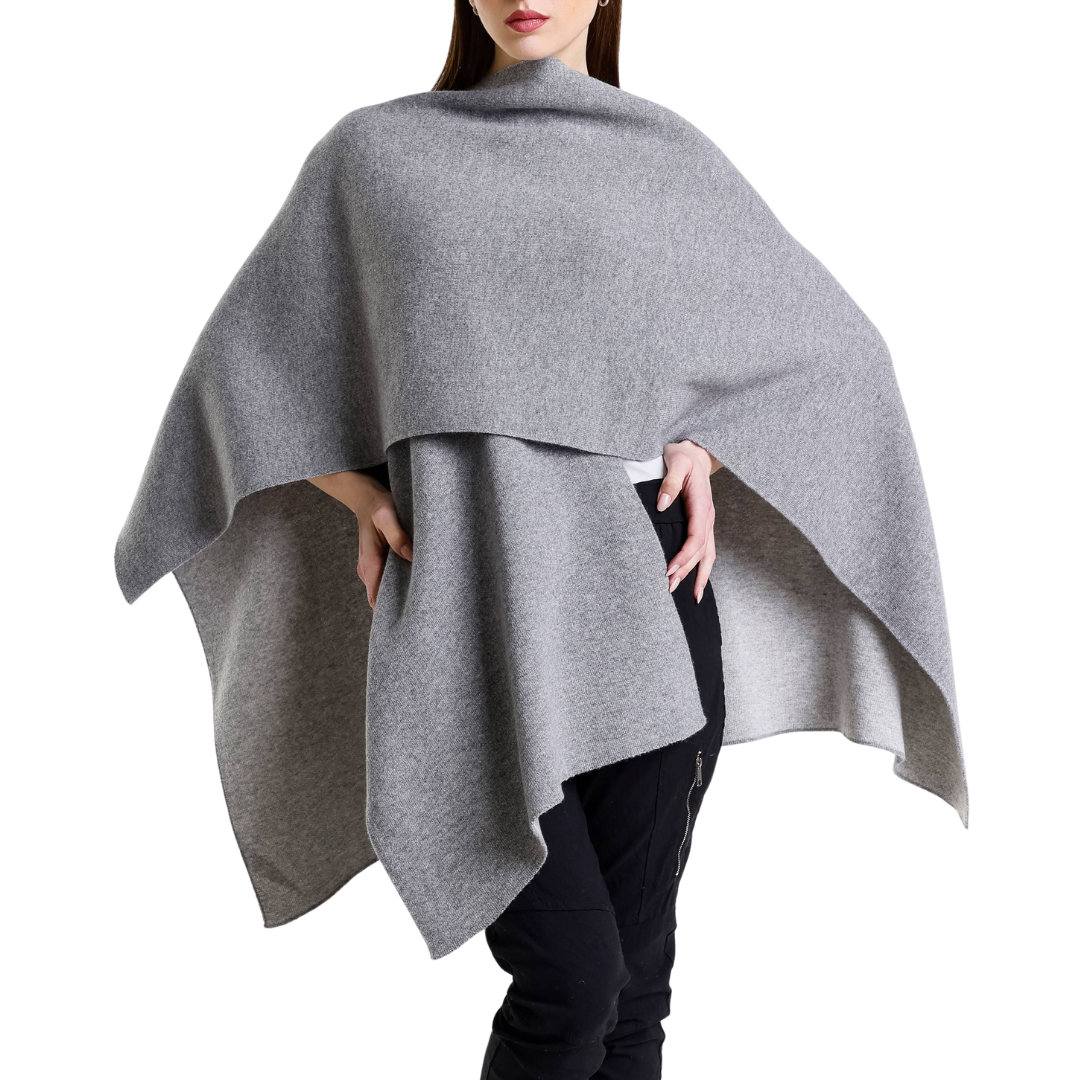 Kiersten Reversible Wrap in Dark Grey/Medium Grey