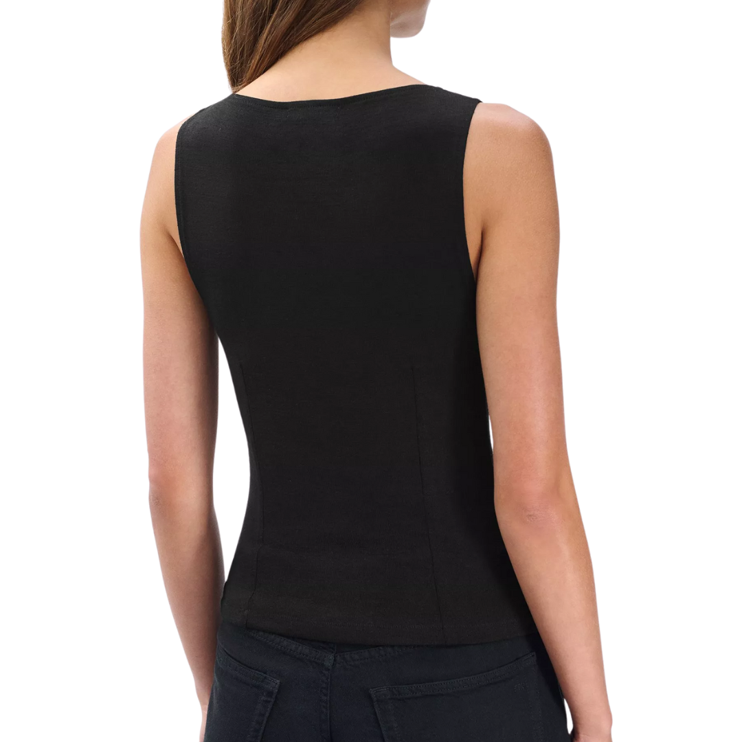 Knit Boatneck Vest in Black