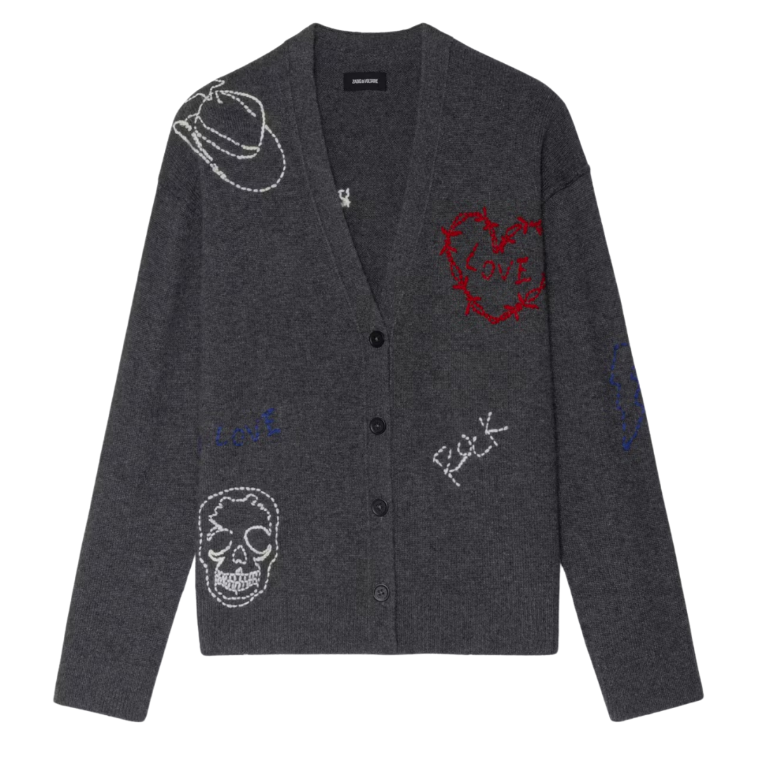Markuz Cashmere Cardigan in Anthracite