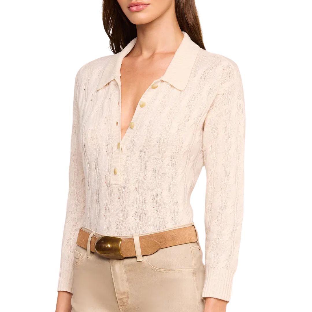 Airy Cable Knit Sweater in Ivory