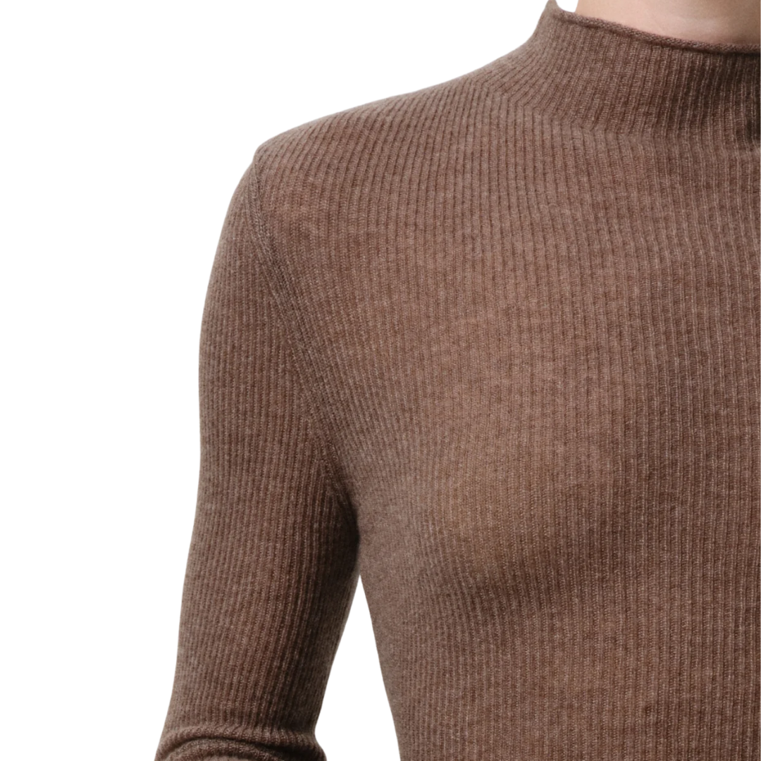 Leelah Turtleneck Sweater in Mushroom