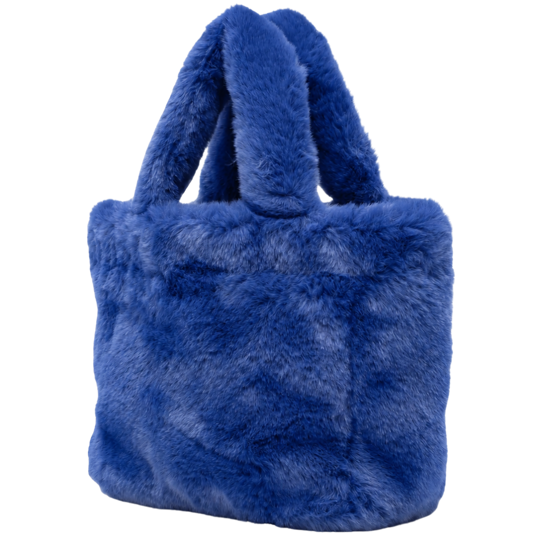 Bag in Soft Alternative Fur and Nylon Chamonix in Blue