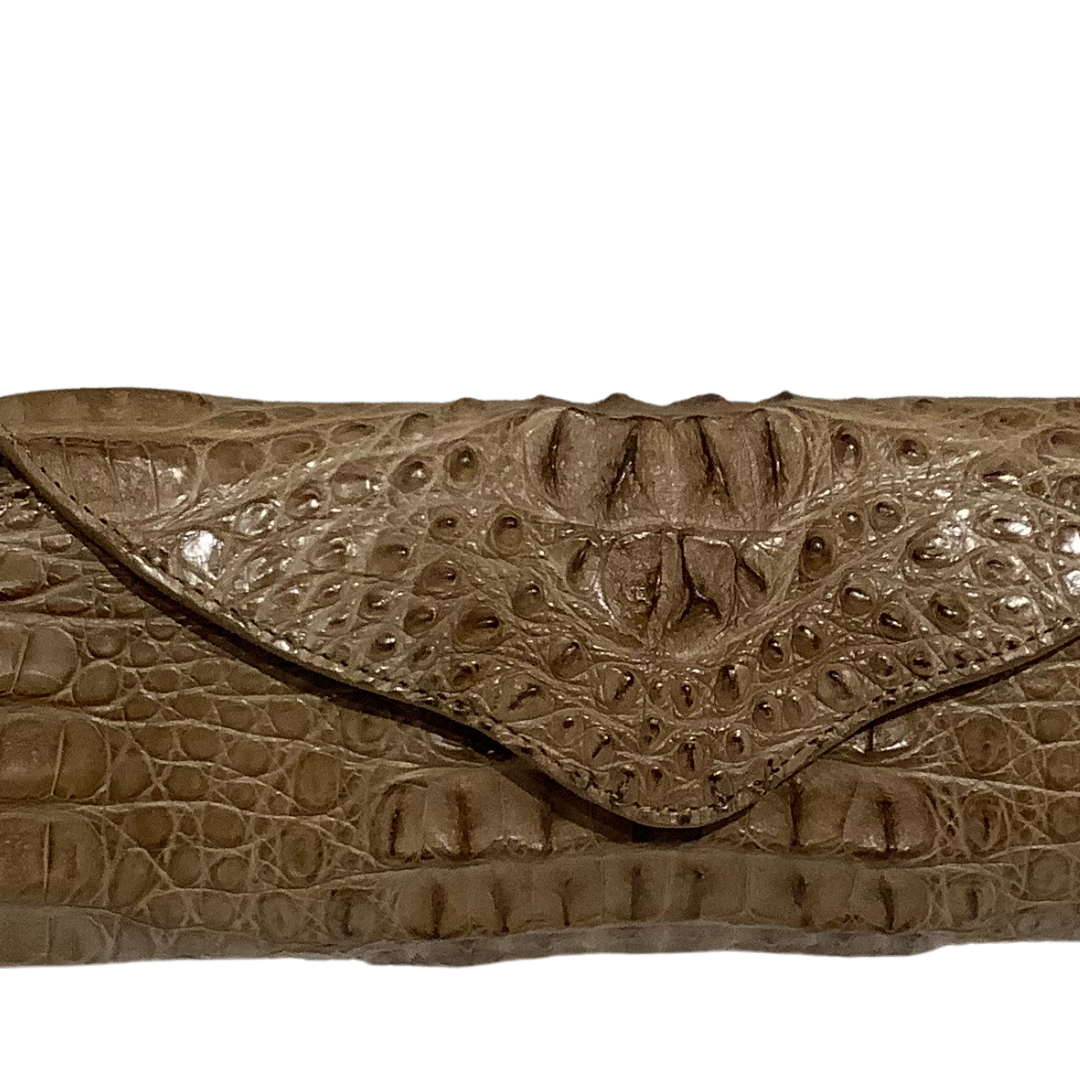 Hornback Crocodile Clutch in Milk