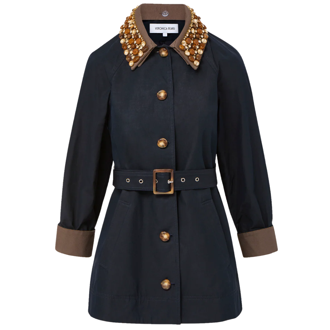 Langham Belted Dickey Coat in Navy