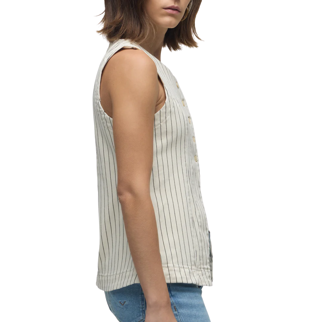 Cutaway Tuxedo Vest in Ecru Stripe