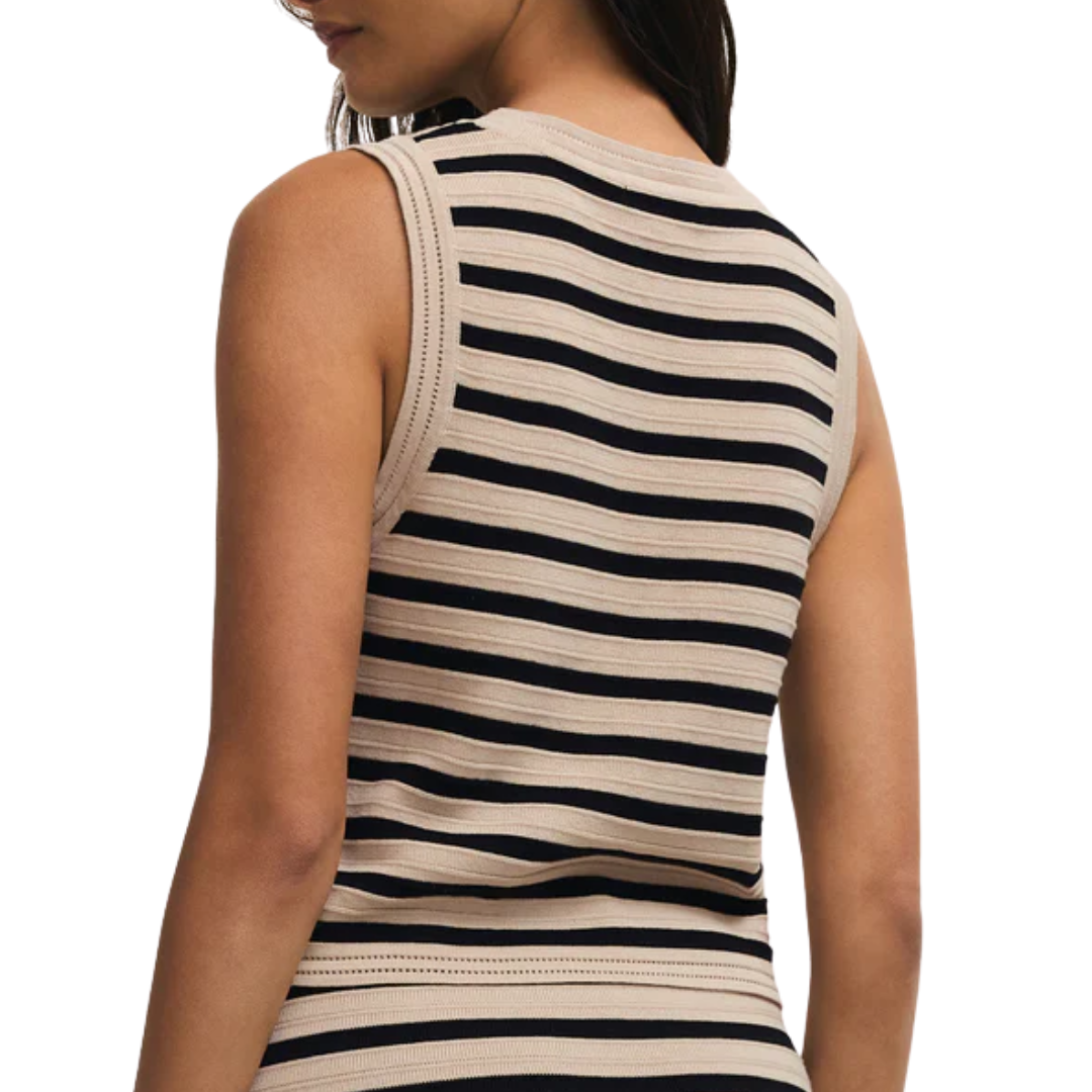 Emori Striped Muscle Tank in Natural