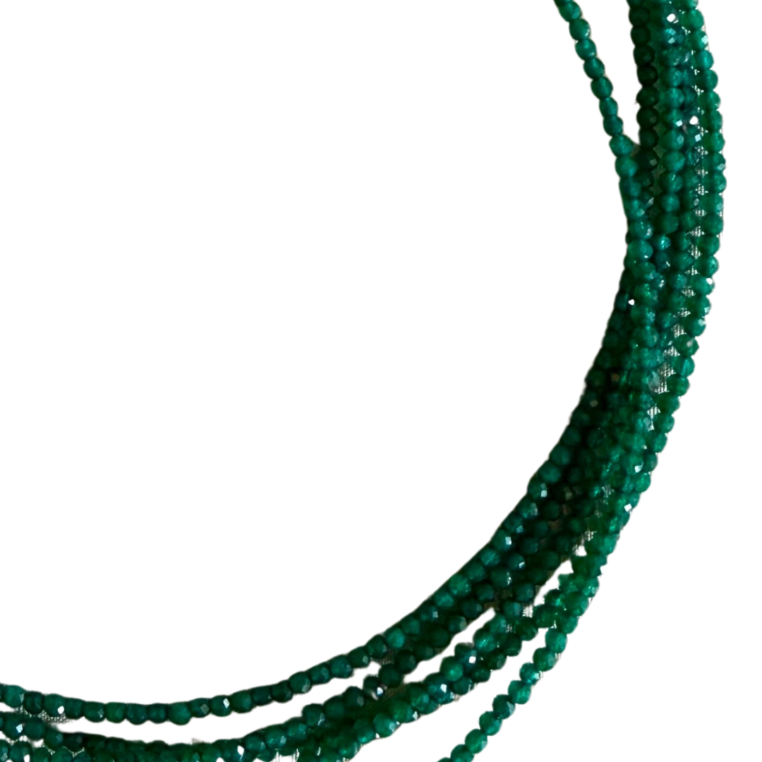 Micro Gemstone Choker in Green Onyx