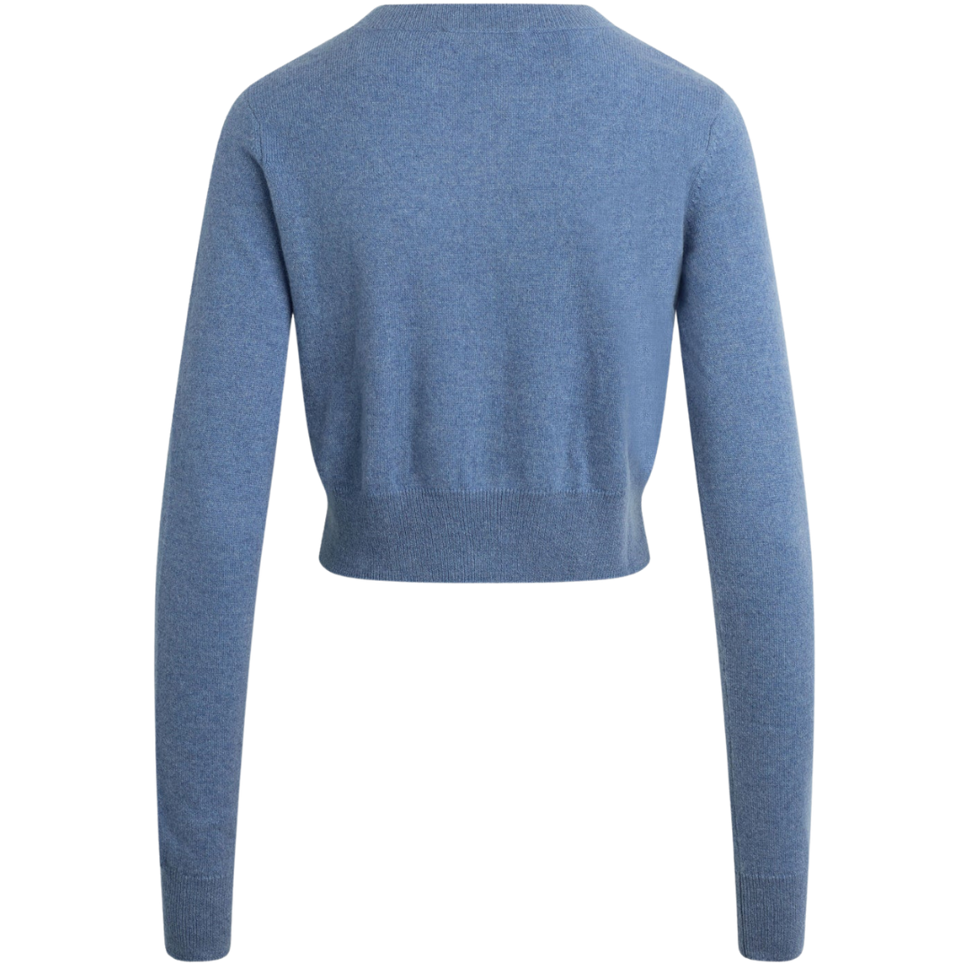 The Cropped Rebecca Cardigan in River Blue
