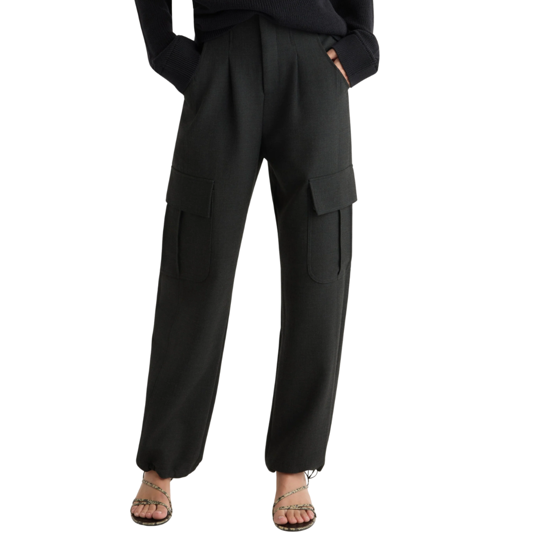 Lynda Tailored Utility Pant in Heather Charcoal