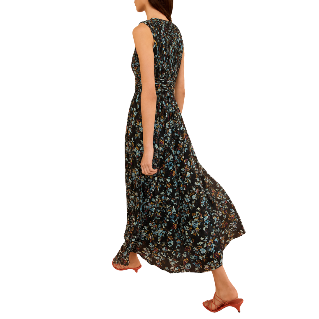 Celestina Silk Dress in Nightshade