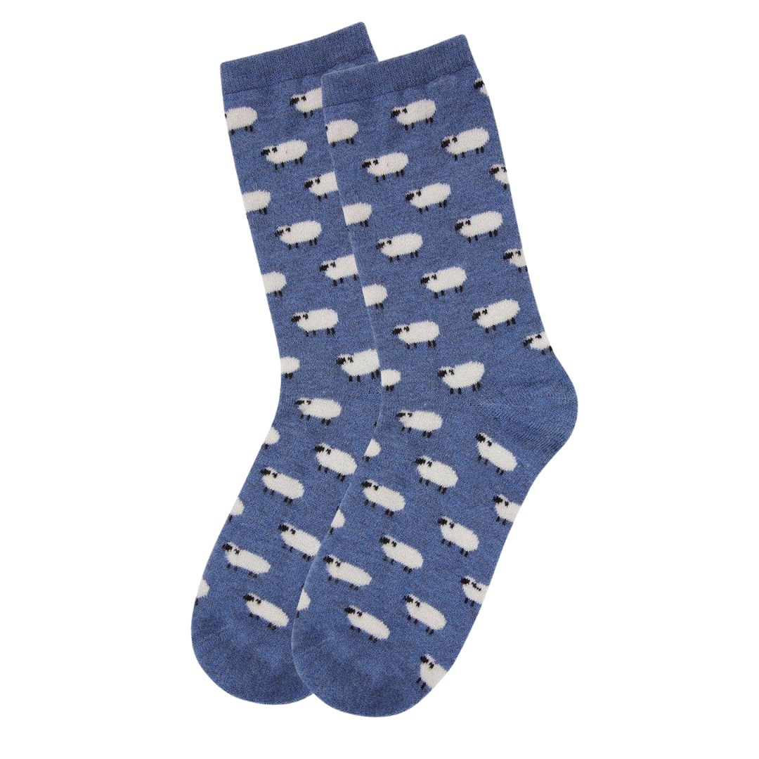 Sheep Cashmere Blend Socks in Light Denim Heather