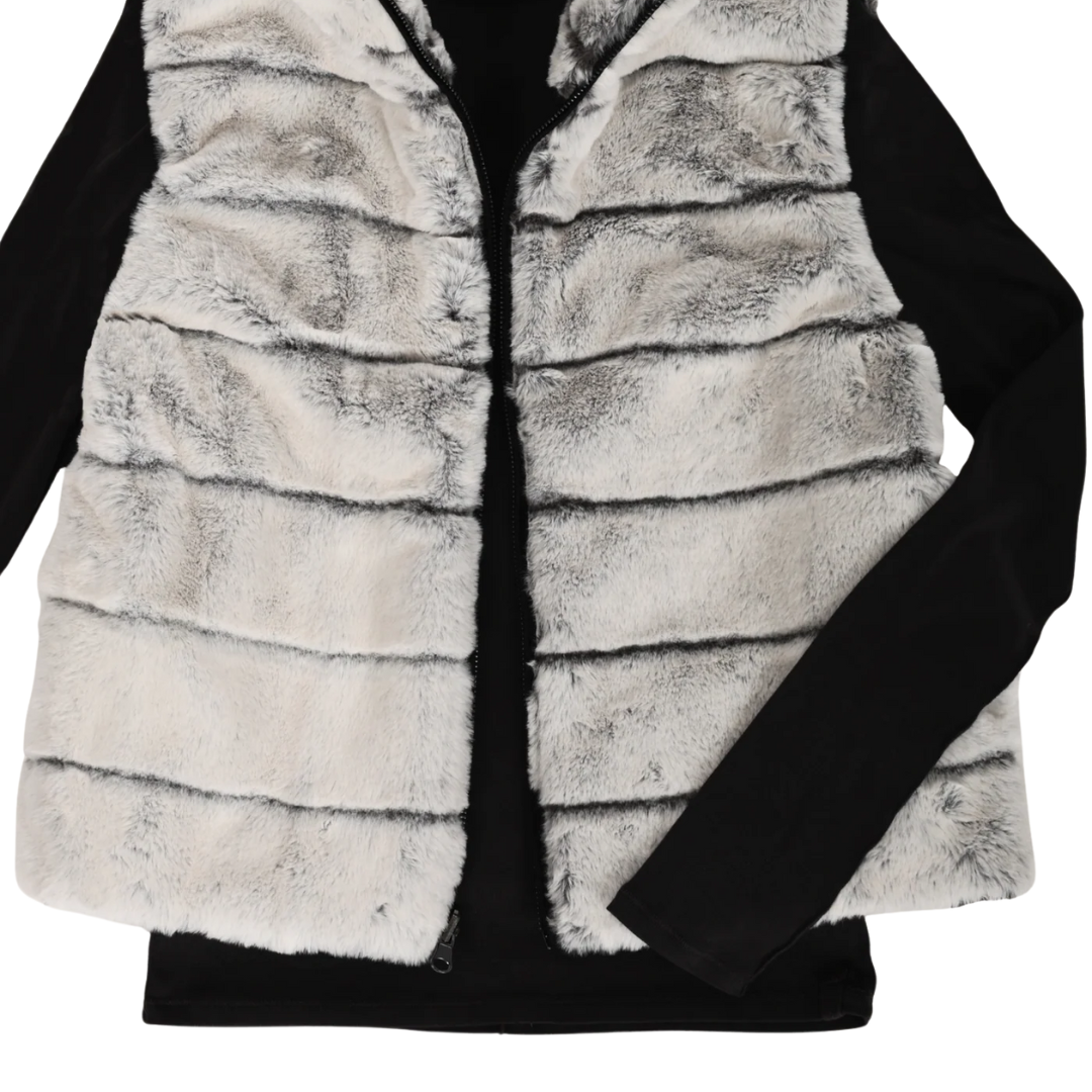 Classic Fur Reversible Vest in Winter White