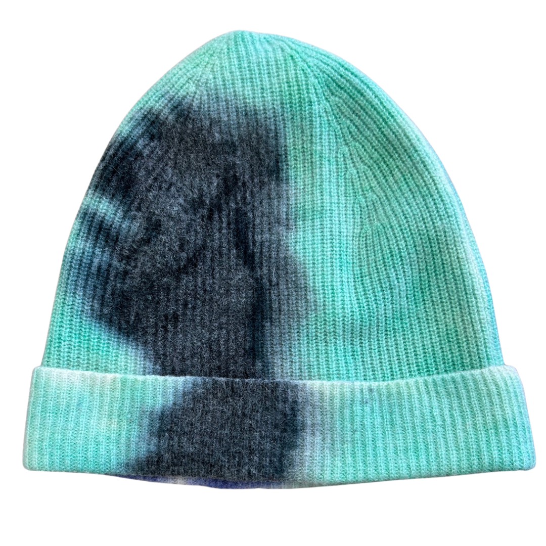 Tie Dye Knit Hat in Green
