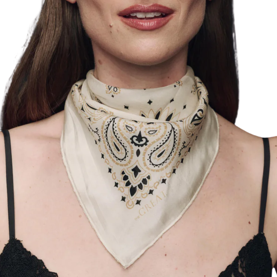 Silk Bandana in Cream