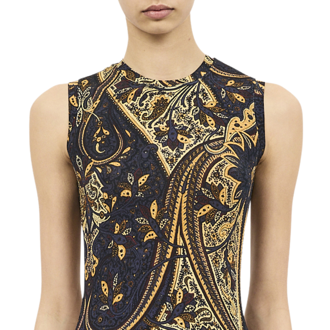 Orla Sleeveless Jersey Dress in Twilight Paisley