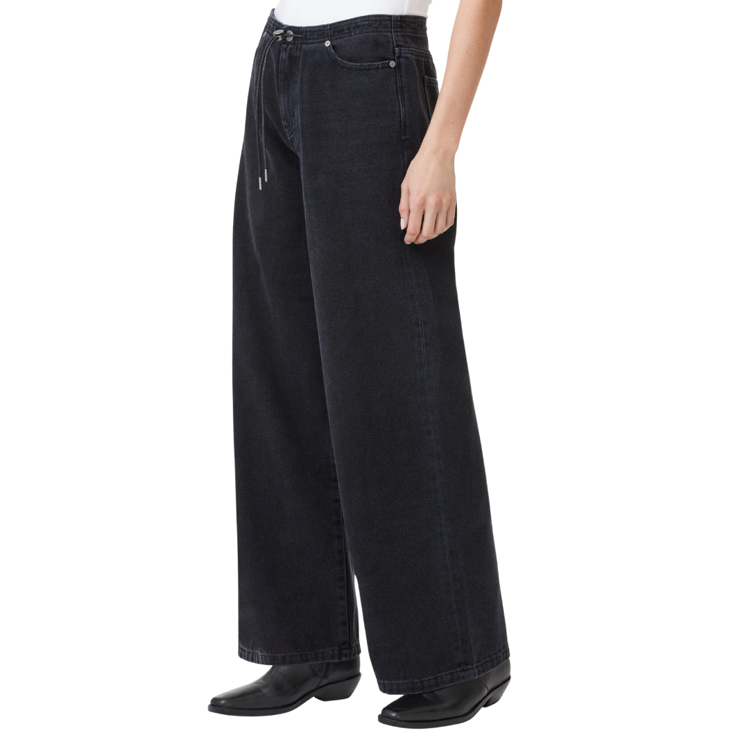 Jade Drawstring Wide Leg in Rinse