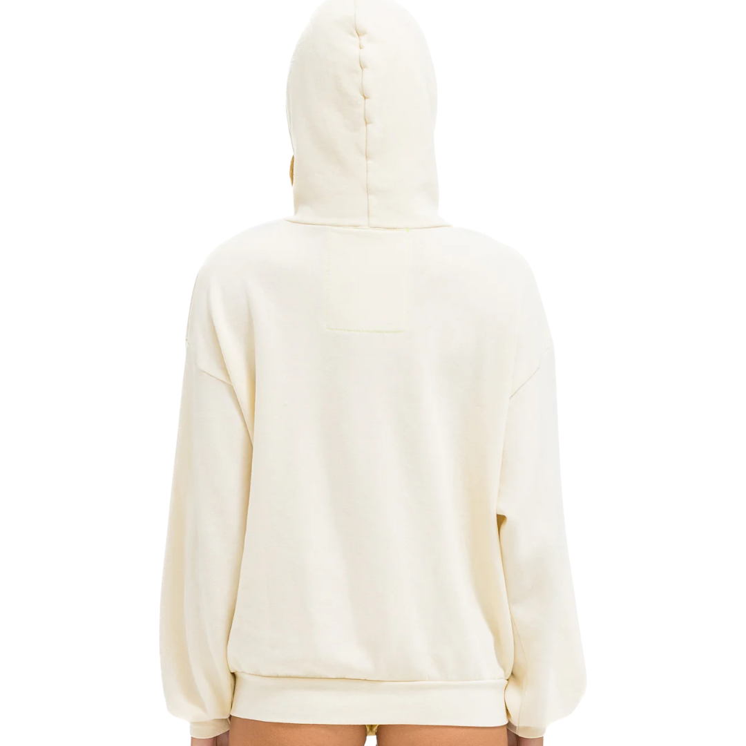 5 Stripe Relaxed Zip Hoodie in Vintage White/White Grey