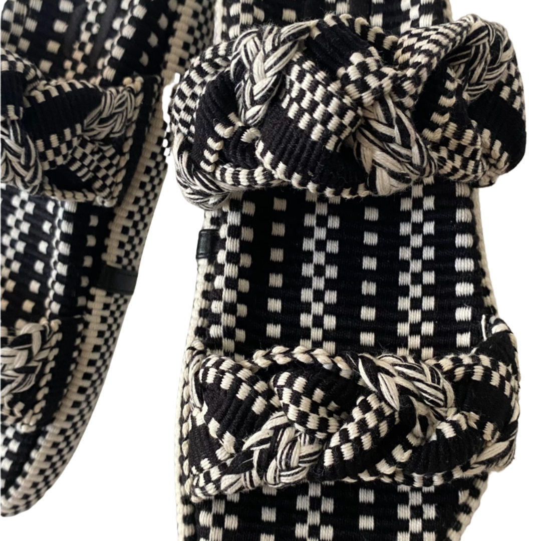 Daniela Bio Sandals in Ivory-Black